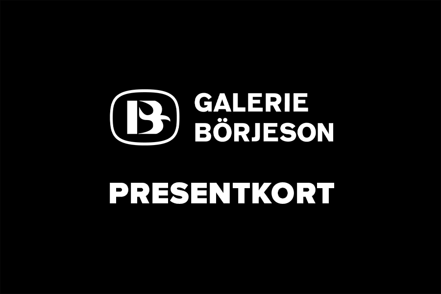 Presentkort | Ge bort ett presentkort för att handla unik konst hos Galerie Börjeson. Efter köpet skickar vi ett mejl med en unik rabattkod motsvarande presentkortets värde. Presentkortet går att använda mot urval av produkter. Presentkortet gäller i 12 månader från inköpsdatum.